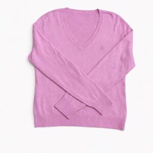 Ralph Lauren Light Purple V-Neck Sweater L Silk+Cashmere